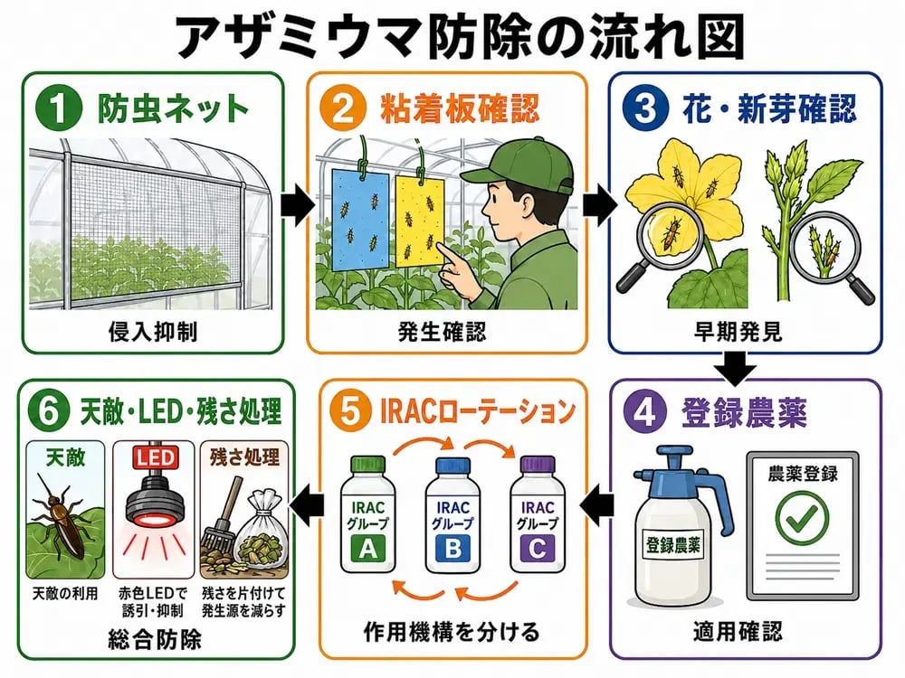 アザミウマ防除の流れ図