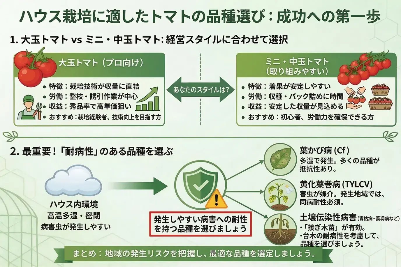 ハウス栽培に適したトマトの品種選び