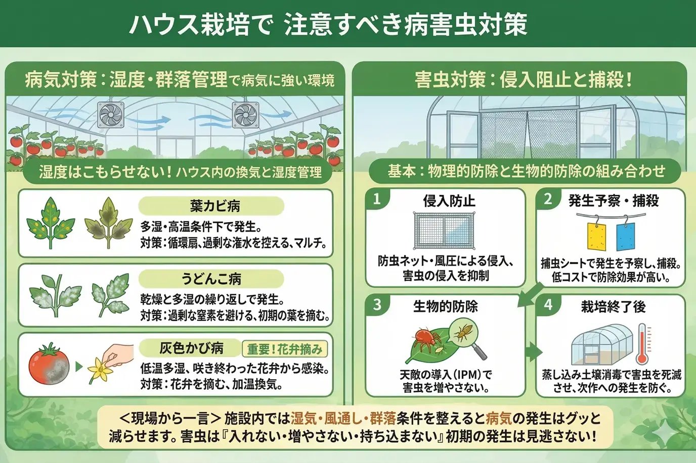 ハウス栽培で注意すべき病害虫対策