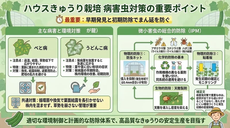 ハウスきゅうり栽培 病害虫対策の重要ポイント