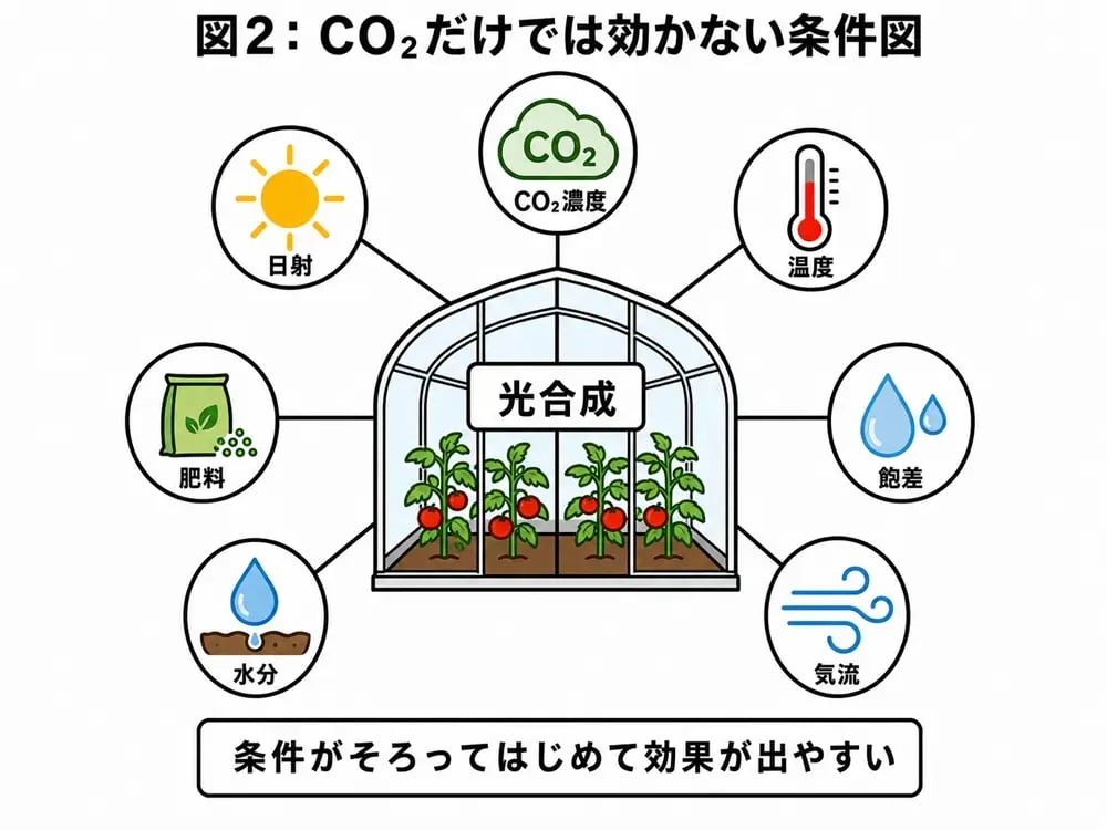 CO₂だけでは効かない条件図