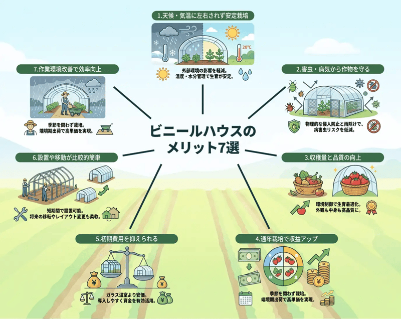 ビニールハウスのメリット7選