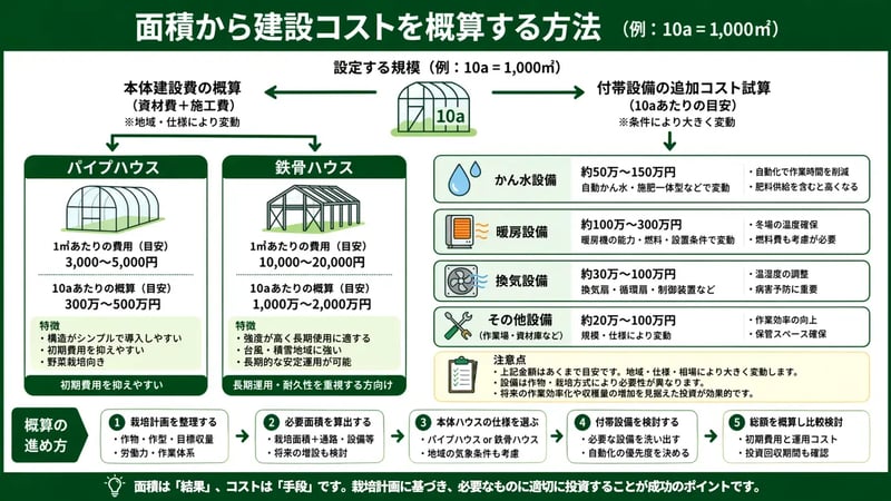 面積から建設コストを考えるときの注意点