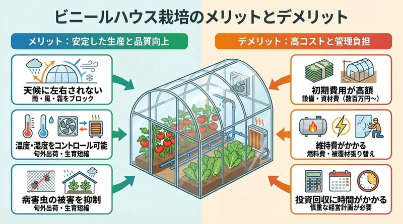 ビニールハウス栽培のメリット/デメリット