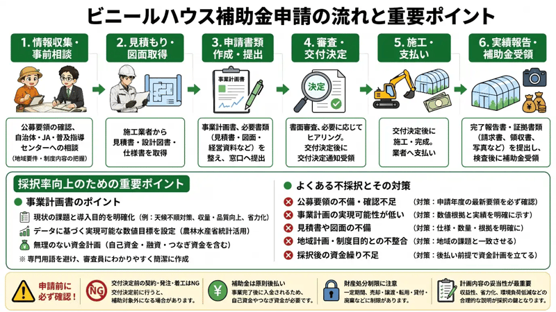 ビニールハウス補助金申請の流れと重要ポイント