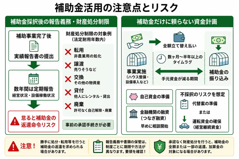 補助金活用の注意点とリスク