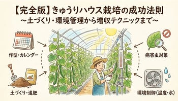 きゅうりのハウス栽培完全ガイド｜作型・土づくり・病害虫対策・収穫量アップまで解説