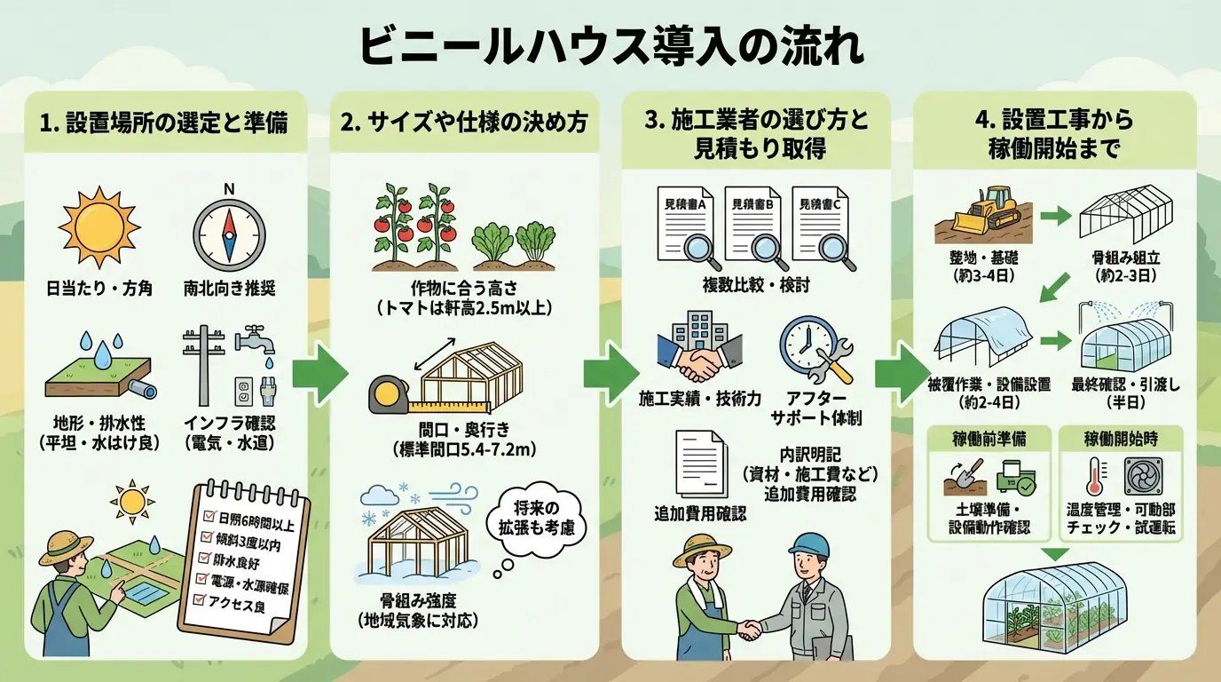 ビニールハウスの導入手順