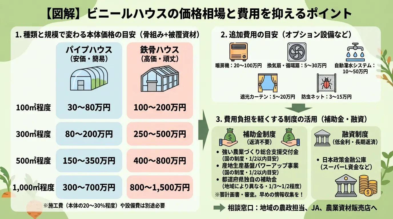 ビニールハウスの価格相場はどのくらい？