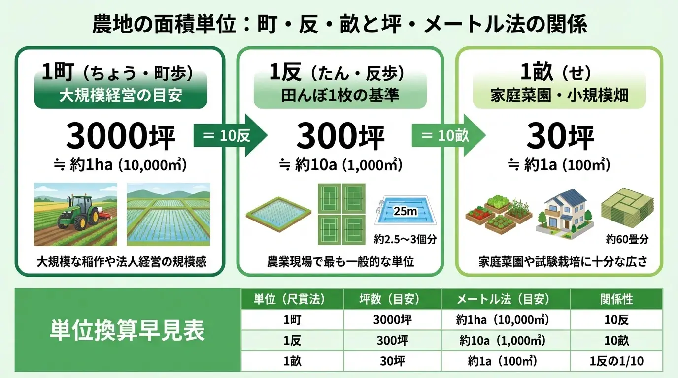1反や1町は具体的に何坪になる?