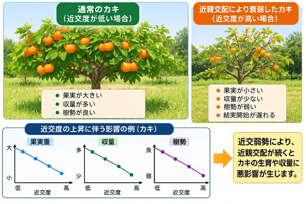 カキの近交弱勢と生育への影響