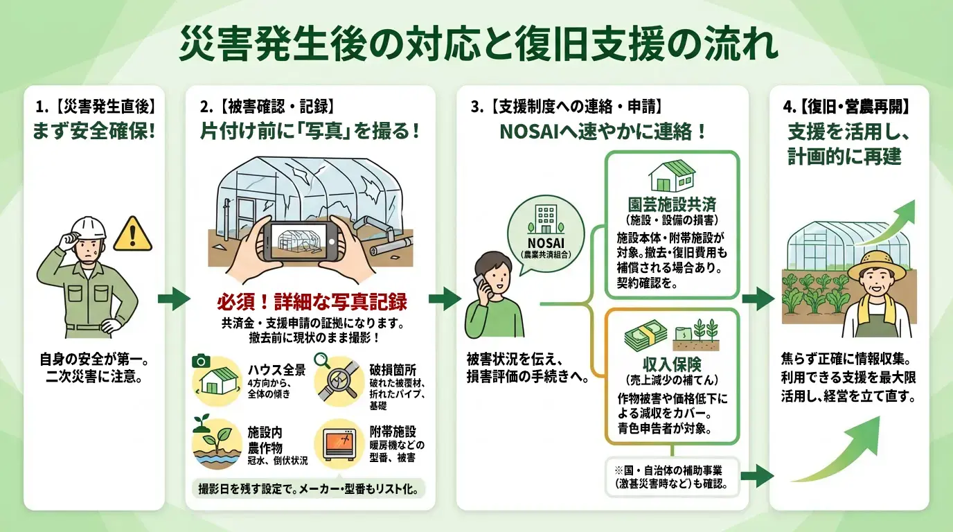 災害発生後に必要な対応と復旧支援