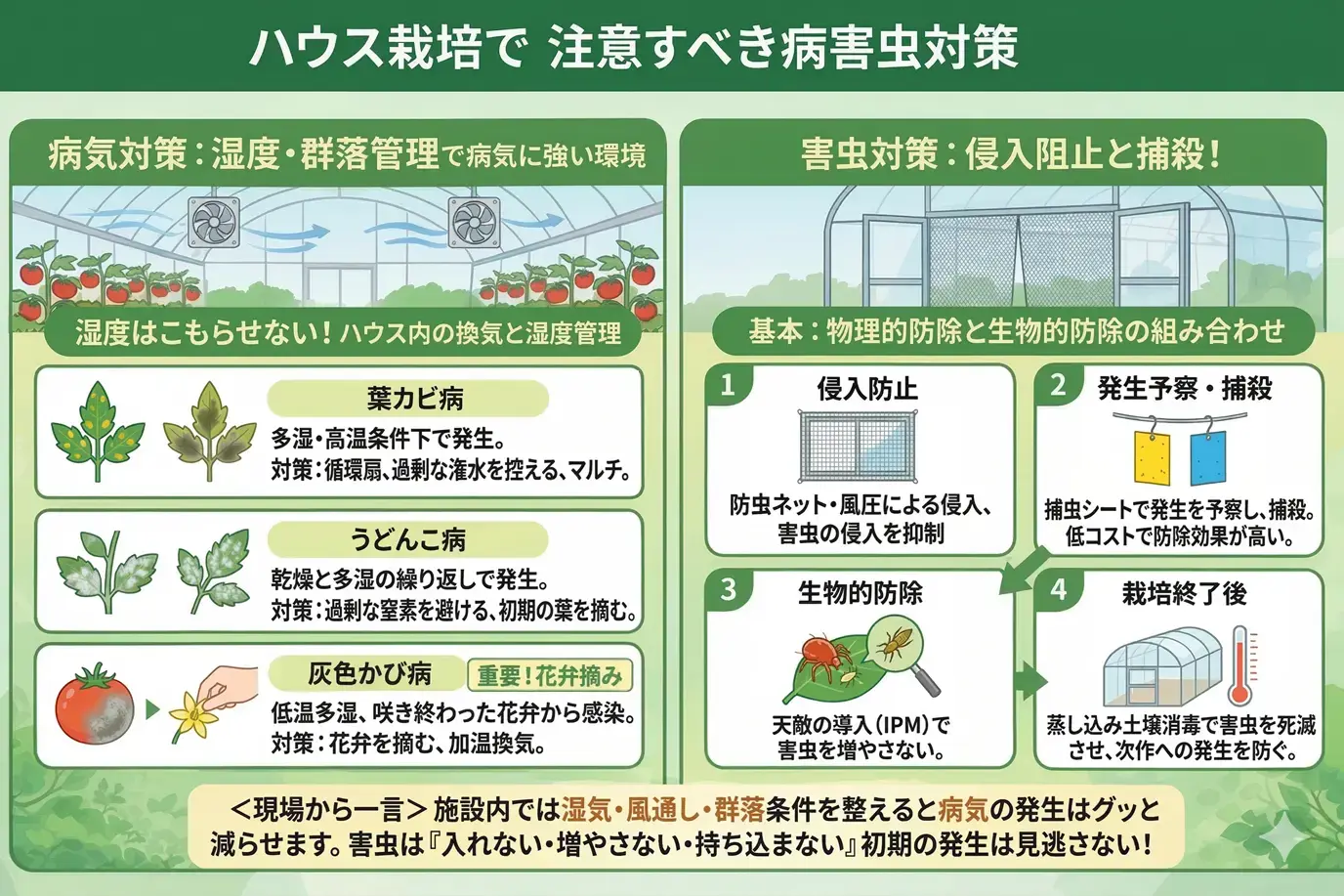 ハウス栽培で注意すべき病害虫対策