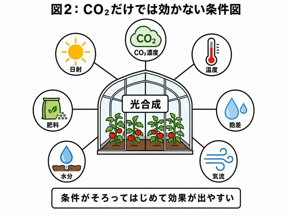 CO₂だけでは効かない条件図