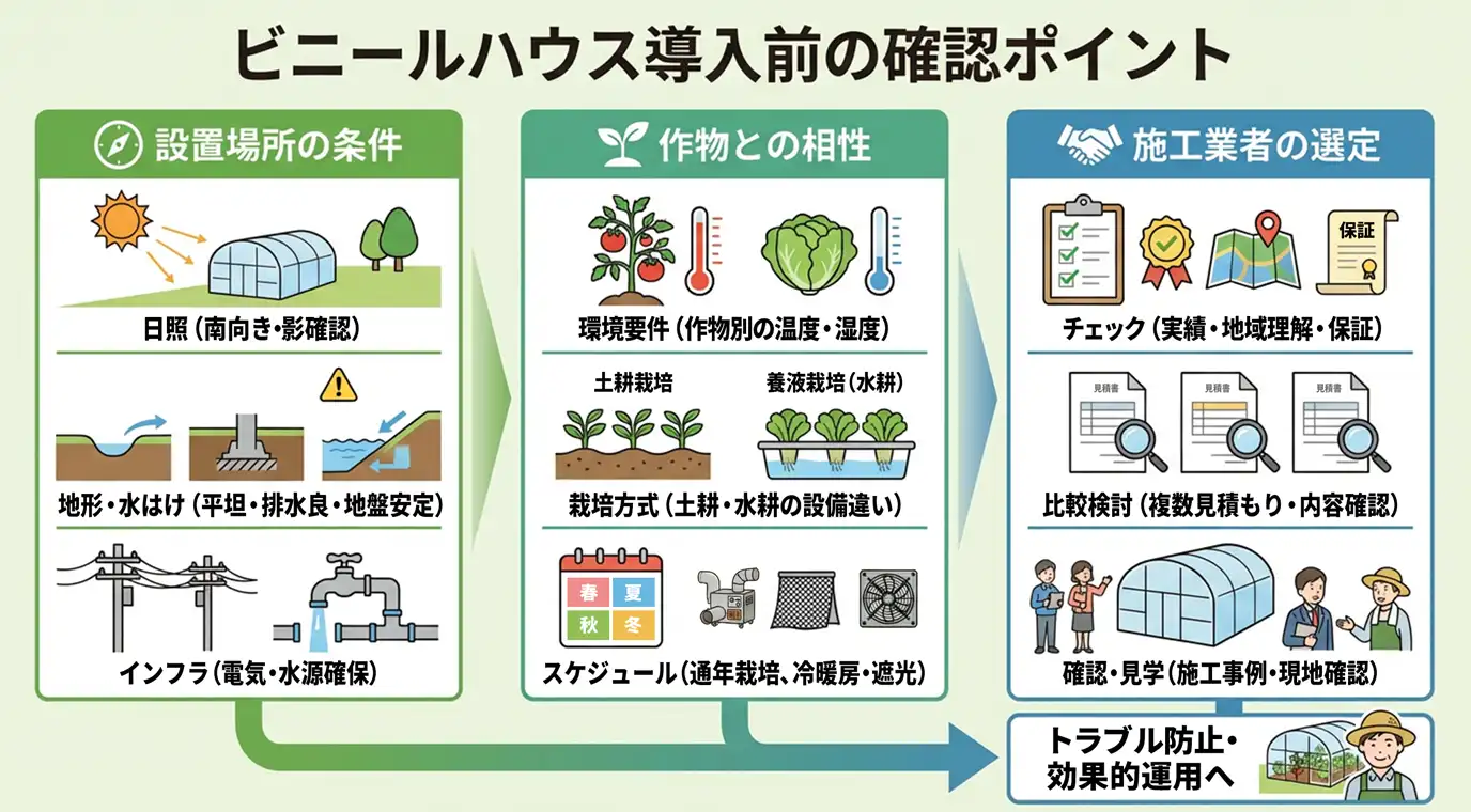 ビニールハウス導入前の確認ポイント