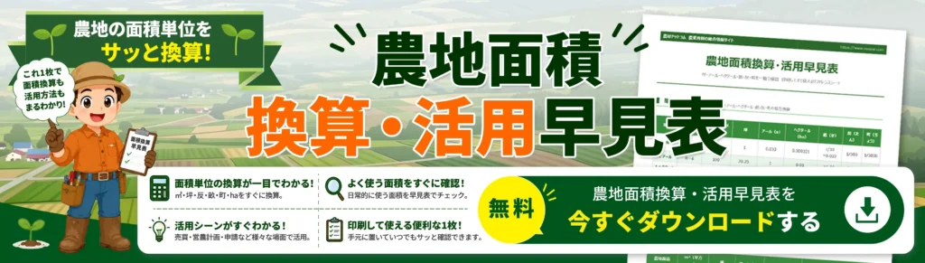 農地面積換算・活用早見表
