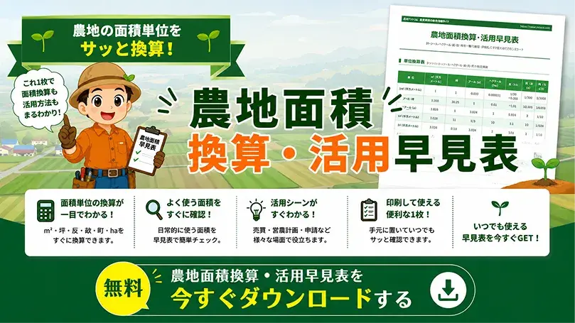 農地面積換算・活用早見表