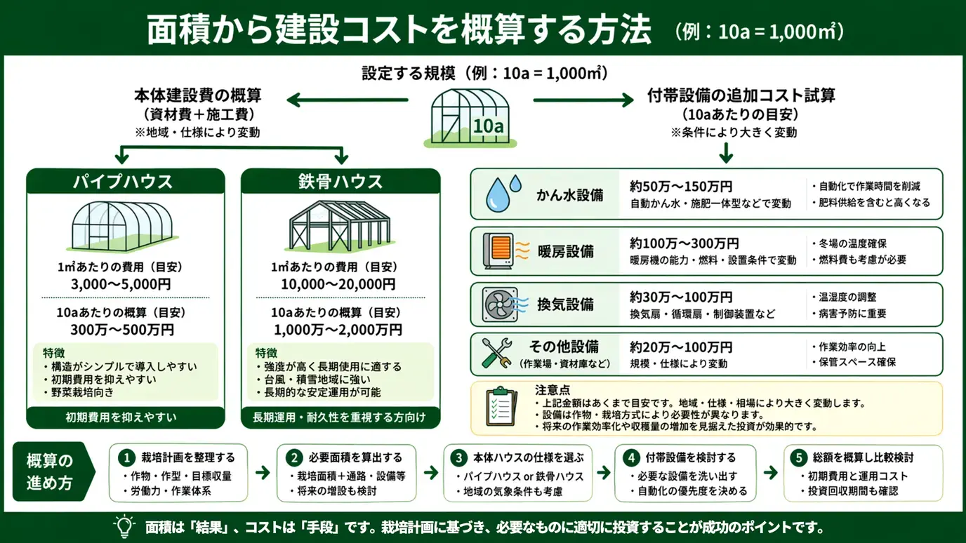 面積から建設コストを考えるときの注意点