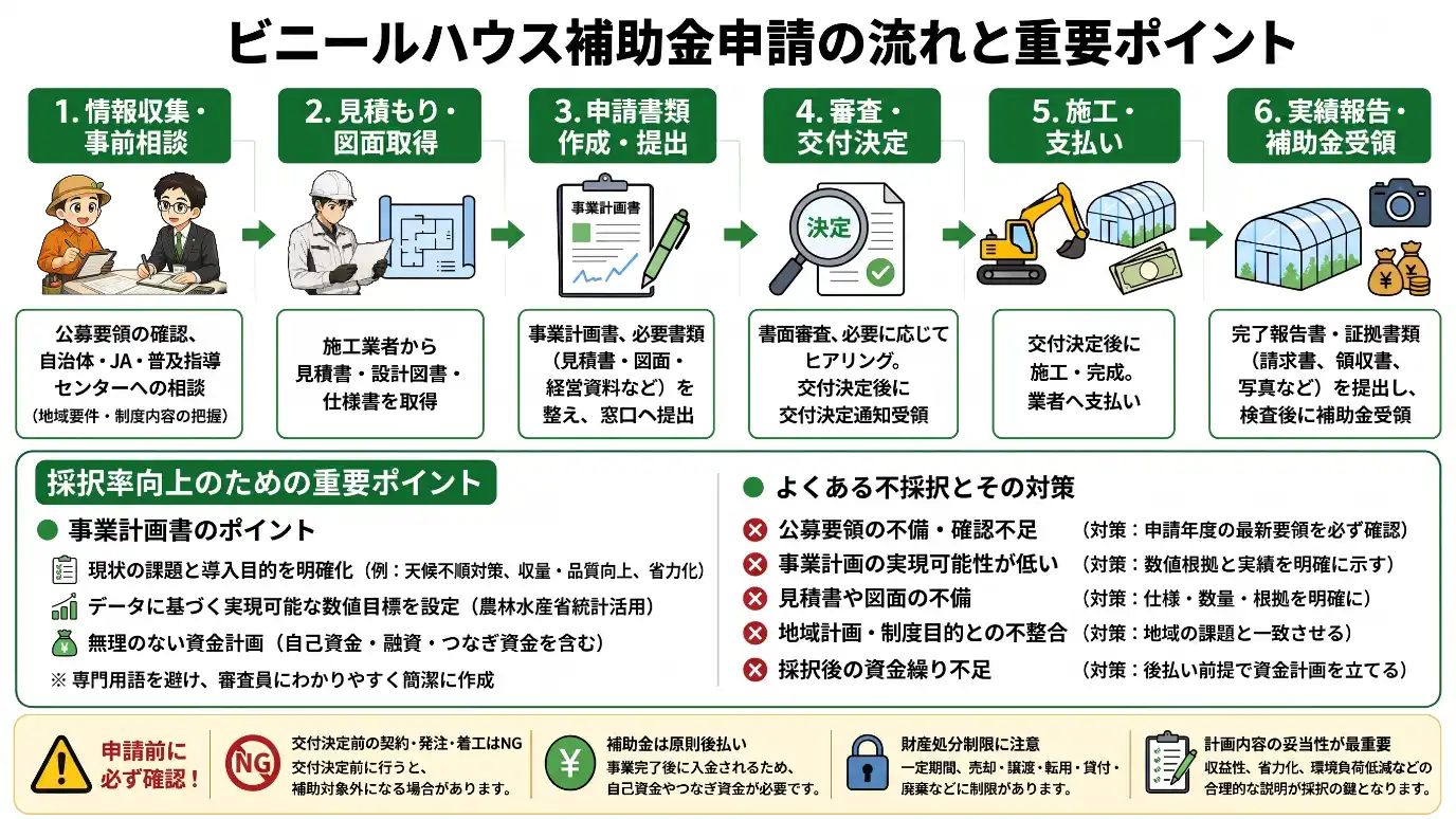 ビニールハウス補助金申請の流れと重要ポイント