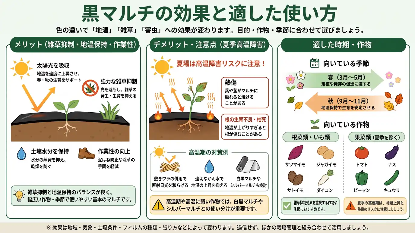 黒 マルチ の 効果