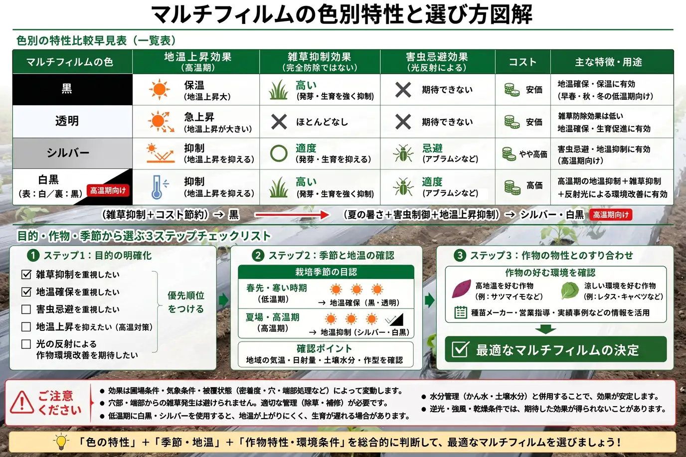 色別の特性比較早見表と選び方チェックリスト
