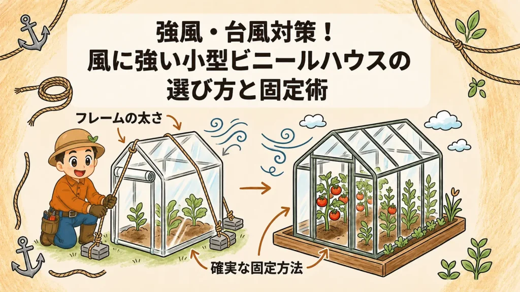 風に強い小型ビニールハウスの選び方と風対策｜固定方法・耐風スペックの見方を徹底解説