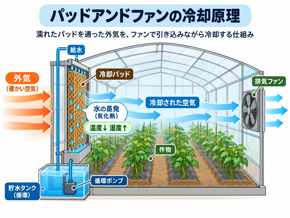 パッドアンドファン冷却の仕組み