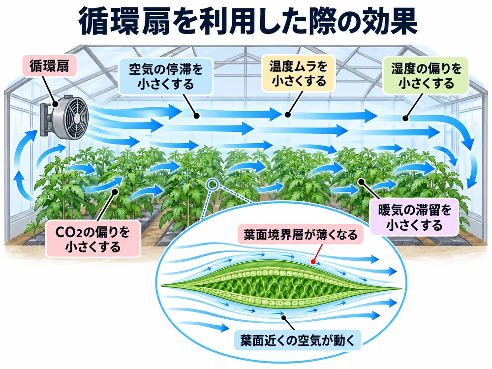 循環扇を利用した際の効果